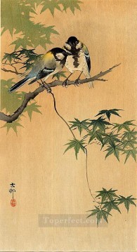 動物 Painting - 楓のシジュウカラ 大原古邨鳥